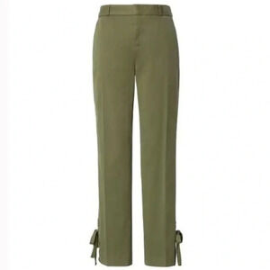 Banana Republic Avery Pant  Straight Leg Ankle Tie Cropped Chino Green 0 Short